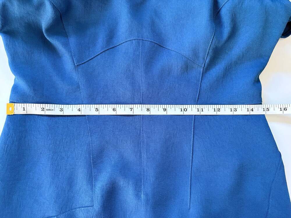 Cotélac Blue Lightweight Cap-Sleeve Sheath Dress Size 1 (US small/6) - Picture 10 of 13